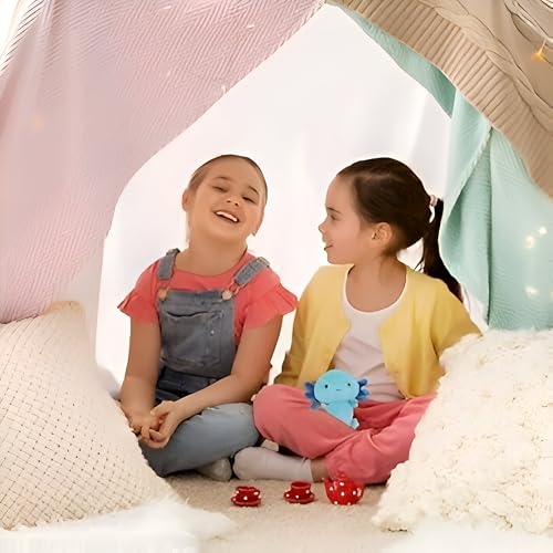 Image of Flufies Axolotl Plush Toy - Stuffed Animal Pillow Toy Doll - Halloween Axolotl Cuddle Buddy - Plush Pillow Edition for Kids (Blue)