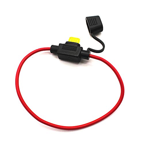 Yorten 5Pcs 12V 20A Fusíveis Porta-fusíveis em linha Mini-lâmina 16AWG à prova de respingos