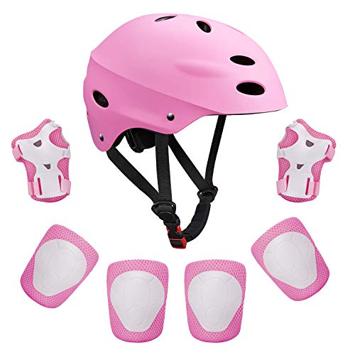 SKL Kids Bike Helmet Sports Protective Gear Set Suitable for Ages 5 Year Older Boys Girls Knee Pads Elbow Pads Wrist Pads for Bike Bicycle Skateboard Scooter Rollerblading