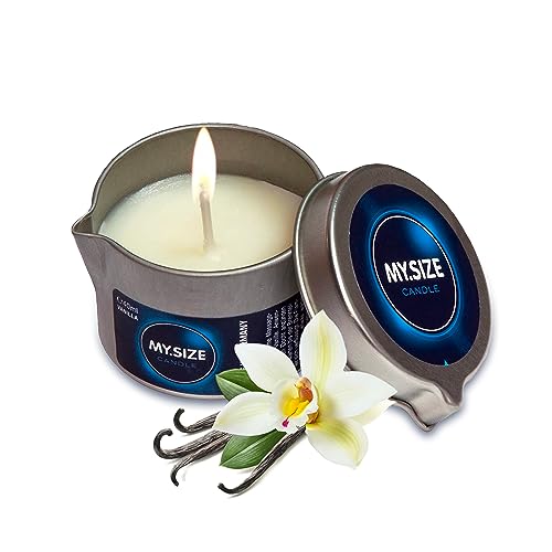 MY.SIZE - Vela de masaje de vainilla 40 ml | Vela aromaterapia relajante | Fabricada en Alemania | Aceite de coco y ingredientes naturales | Bienestar, regalo