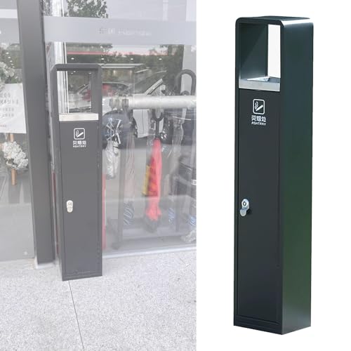 Snaweo Posacenere Verticale, Posacenere Da Terra In Acciaio Inox (con Chiave), Contenitore For La Raccolta Dei Mozziconi Di Sigaretta, Con Rete In Acciaio Inox, Design Antiribaltamento
