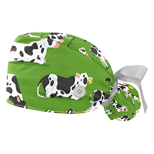 Chapeaux bouffants vaches lot de 2 casquettes de travail ajustables