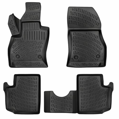 RizLiner Fiat 500L 2014-2020 Floor Mats 3D Custom Fit Compatible with Fiat Rubber Car Mats Laser Measured Floor Liners All Weather Heavy Duty Waterproof Odorless Non-Slip TPE (Front & Rear, Black)