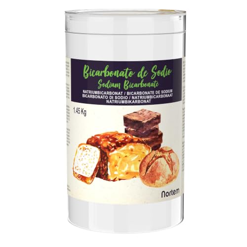 Nortembio Bicarbonato de Sodio 1,45 kg Aditivo Alimentario de Alta Pureza, Calidad Gourmet, 100% Natural, Ideal para Cocina y Repostería + Recetario eBook Gratis!