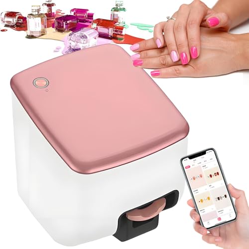 3D Smart Nail Printer Machine - with WiFi/DIY, 1200dpi High Resolution, 10s Fast Printing & Drying, for Salon & Home Use,Digital Mobile Nail Art Printer 7.2W