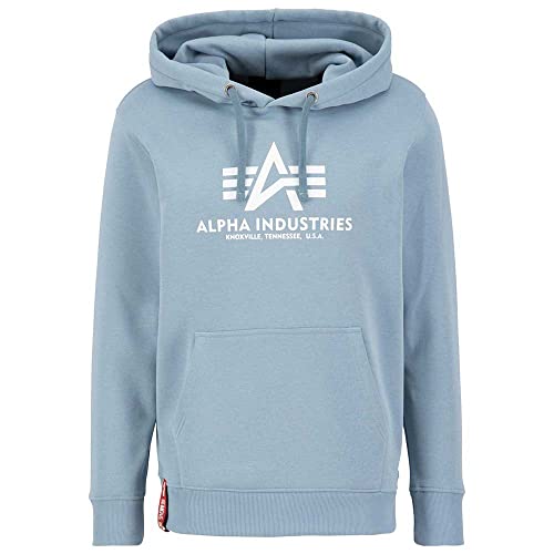 Alpha Industries Basic Hoody Kapuzensweat für Herren Greyblue