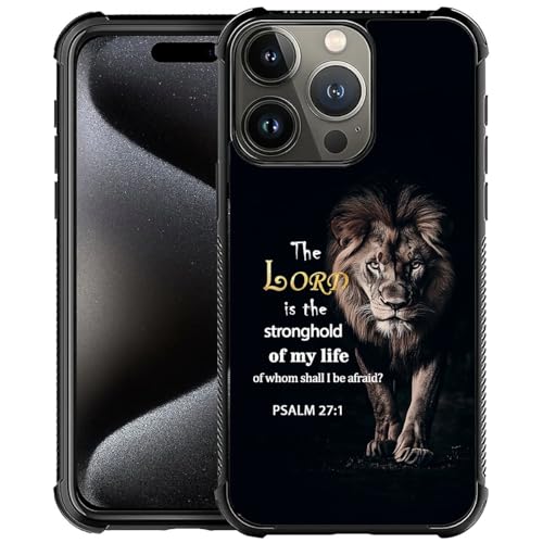 ilikediy Case for iPhone 16 Pro W Psalm Scripture Lion Pattern Design Case for Women Girls Men Soft TPU Bumper Hard PC Back Anti-Fall Shockproof Protective Slim Cover