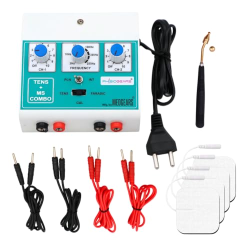 Image of Medgears Mini Tens+MS Transcutaneous Electrical Nerve Stimulation Tens Muscle Stimulator Machine for Physiotherapy electrotherapy combo for all Pain Relief (Self-Adhesive Pad)