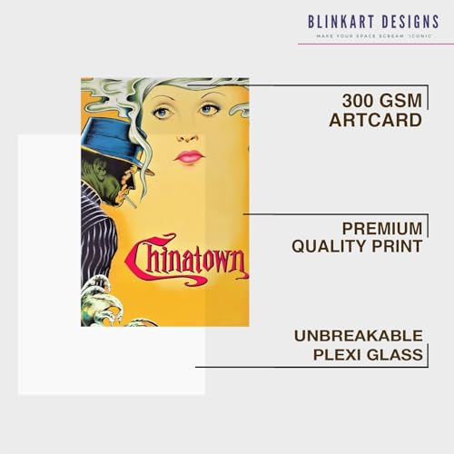 Image of BLINKART Chinatown (1974) Movie Poster Frame 8x12 Inch | Premium 300 GSM Paper Wall Print | Vintage Film Artwork for Home, Bedroom, Living Room, Office | Framed Photo Decor