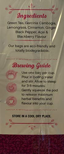 Acai Blackbery Naturally Slimming Green Tea With Garcinia Cambogia, Box Of 25 Tea Bags #TOP4