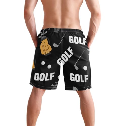 Men's Swim Trunks Quick Dry Swimming Shorts with Pocket Golf Equipment Pattern Print Swimsuit Trunks2