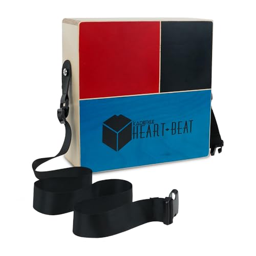 Image of Kadence C-69 Heartbeat Dual Sided Travel Cajon | Bongo & String Effects | Birch Wood Body & Walnut Head | Compact Instrument with Detachable Strap | Includes Learning Course | Multicolor