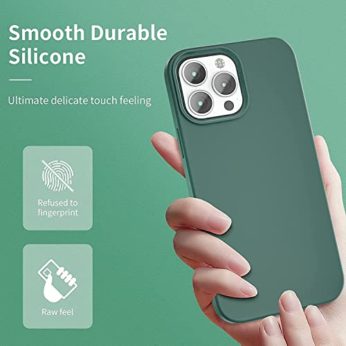 Image of MIDOS Back Cover Compatible with iPhone 14 Pro Max Case Liquid Silicone Full Protection Shock Proof Back Cover for iPhone 14 Pro Max (2022) 6.7 inch (Pine Green)