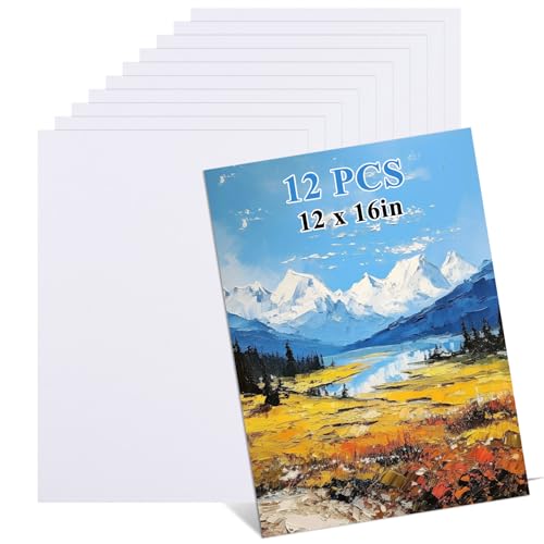 APACALI 12PCS A3 Canvas for Painting 30 x 40cm, 12 x 16inch Blank Canvases for Art Blank Canvas Board for Painting Sketching