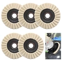 5 Stück Polierscheibe - 125mm x 22mm - Filz Polierfächerscheibe, Filz Glanz Polier Scheibe für Polieraufsatz Winkelschleifer, Wollfilz Polierscheiben zum Schleifen und Polieren von Lack, Holz, Plastik