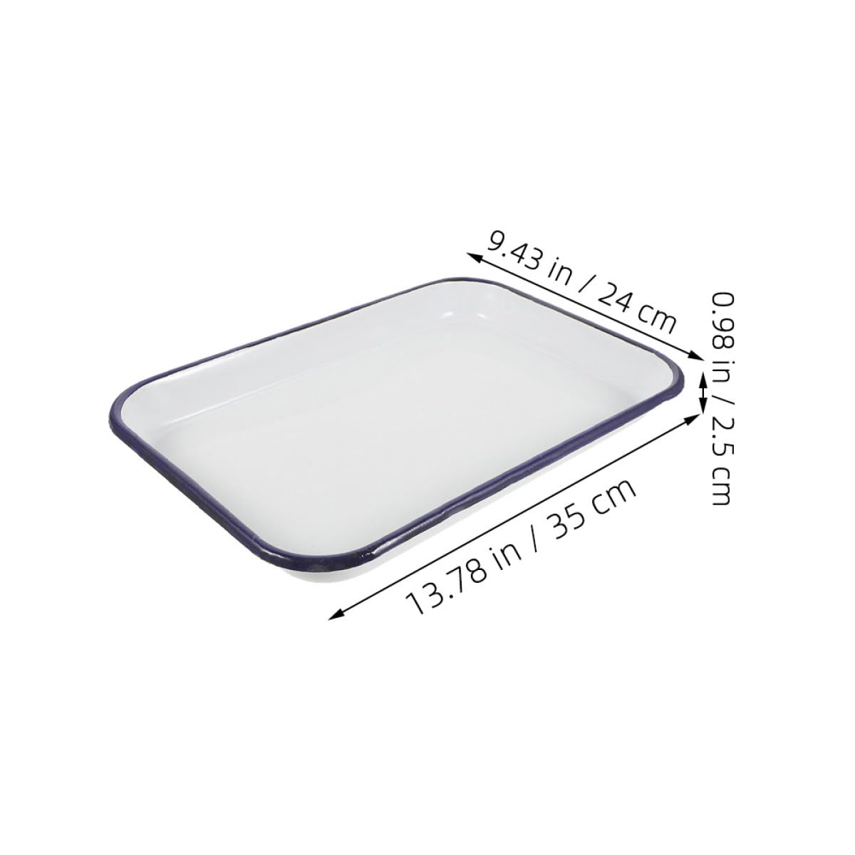 minkissy Teglia da Forno Rettangolare e Servizio Elegante e Semplice in Smalto Bianco Ampio Spazio Resistente e Sicura per Lavastoviglie per Cucina