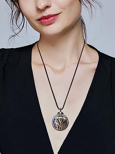 Handmade Sterling Silver plated lucky animals pendant necklace Good luck elephant/Lucky Fox/Good wealth Pixiu/Family Tree/Sun/Buddhism cross/Maitreya Buddha/Phoenix jewelry gifts for women men3