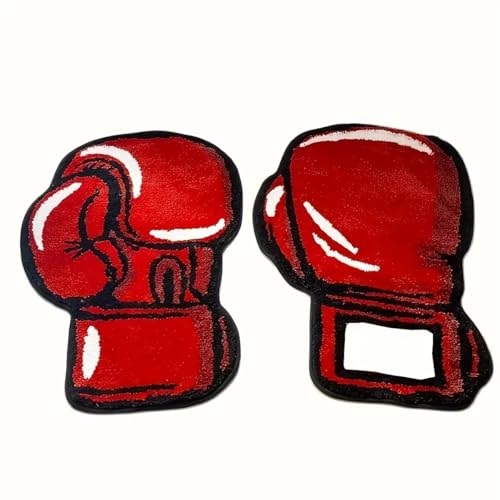 Tapete decorativo con diseño de guantes de boxeo rojo miniatura 1