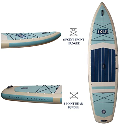 Image of ISLE 2in1 Kayak & Paddle Board Bundle - Stand Up Paddle Board & Kayak, Incl. Seat, Paddle, Pump, Bag, 11.6 x 35.5 x 6 in - max. 425 lbs