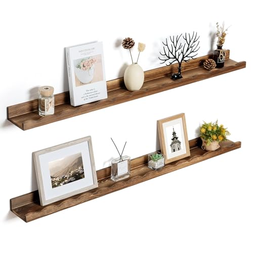 Fun Memories Picture Ledge Shelf for Wall, 48 inch Pine