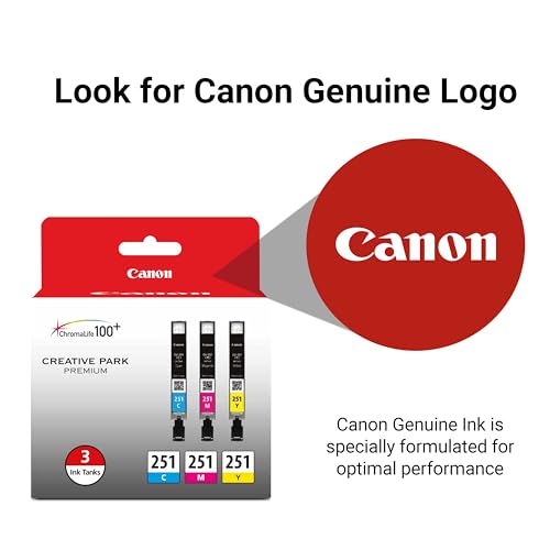 Image of Canon CLI-251 Genuine Three Color Multi Pack, Compatible with MG6320, iP7220 & MG5420, MX922, MG7120, MG6420, MG5520, iX6820, iP8720, MG7520, MG6620, and MG5620 (Optional) Printers