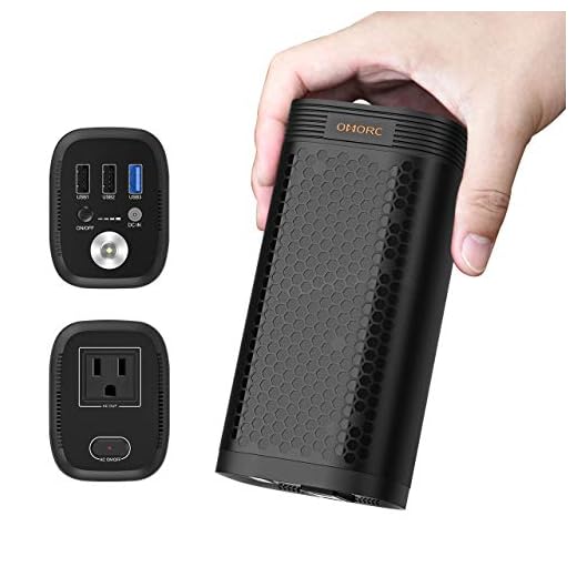 OMORC 85W 20000mAh Portable Power Station AC Outlet Portable Charger(LED & QC 3.0& TAS Approved),Portable Camping Solar Generator Battery Power Station (Black)