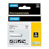 DYMO - V150009-18445 3/4' White Vinyl Labels Black on White