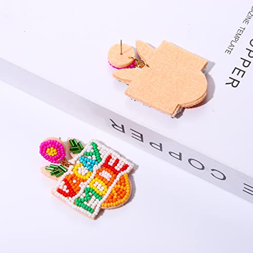 VACAY MODE Earrings Summer Pineapple Beaded Earrings Colorful Pineapple Earrings Statement Summer Beach Jewelry Gifts4