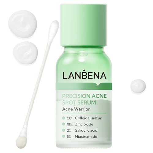 LANBENA Precision Acne Spot Serum, Acne Drying Lotion, Overnight Acne Treatment For Face, Dry Out Pimples, Blemishes, Zits And Clean Pores, 0.42 Fl Oz