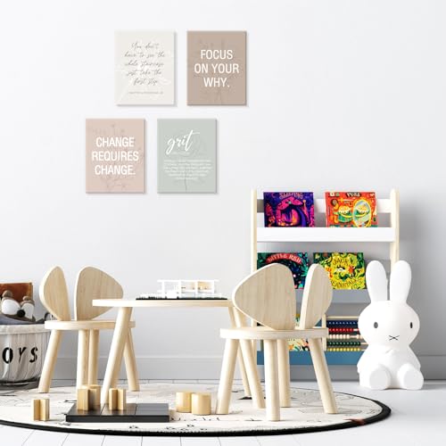 Image of CHDITB Motivational Quotes Frame Canvas Wall Art, Inspirational Wall Decor, Set Of 6 Positive Affirmation Posters For Women, Uplifting Artwork Encourage Art Prints For Home Office Living Room-8 inchx10 inch