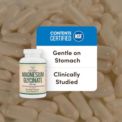Magnesium Glycinate 400mg, Chelated Magnesium Supplement, 180 Capsules - Image 3