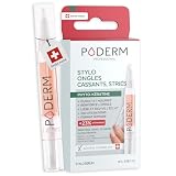 PODERM Soin 5 en 1 Stylo Ongles Cassants, Striés, Fragilisés, Abîmés & Dédoublés   4 ML | Twist & Go Durcisseur Extra Fort à la Phyto Kératine   Renforce & Nourrit | Créé par un Podologue en Suisse