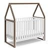 Storkcraft orchard 6 in 1 convertible crib hazelnut with whitegreenguard gold certified converts to toddler bed full size bed playhouse bed and daybed fits standard full size crib mattress  urban country home decor