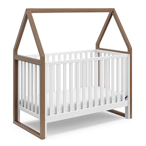 Storkcraft orchard 6 in 1 convertible crib hazelnut with whitegreenguard gold certified converts to toddler bed full size bed playhouse bed and daybed fits standard full size crib mattress  urban country home decor