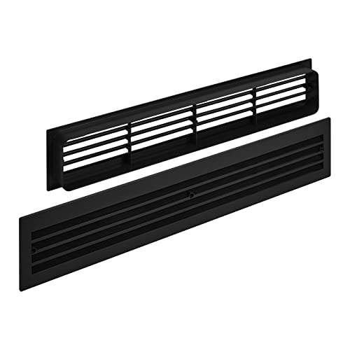 SOTECH Rejilla de ventilación BRISE 457 x 92 x 17 mm negro doble cara transparente perforación ranurada rejilla de ventilación