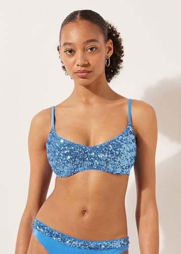 Woman's Removable Padding Tank-Style Swimsuit Top Glowing Surface2