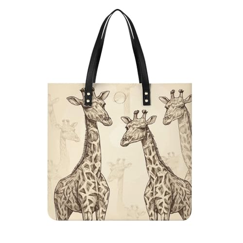 Sacs à main pour femme avec motifs girafes dessinées à la main