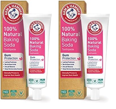 Arm & Hammer 100% Natural Baking Soda Gum Protection Toothpaste, 75ml (Pack of 2)