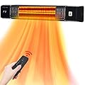 Patio Heater,1500W Outdoor Heater,Wall Mounted Electric Heater with Remote,24H Timer,Overheat Protection,3 Heat Levels,Waterproof,Infrared Heater for Indoor,Garage,Backyard,Porch,Basement Use