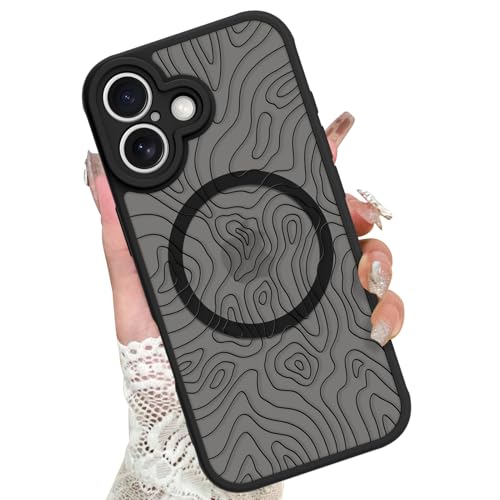 Image of KANGHAR Case Compatible with iPhone 17 Curly Line Pattern | [Compatible with Magsafe] Cute Spiral Ripples Protective Magnetic Case for Girls Women Men 6.3 inch