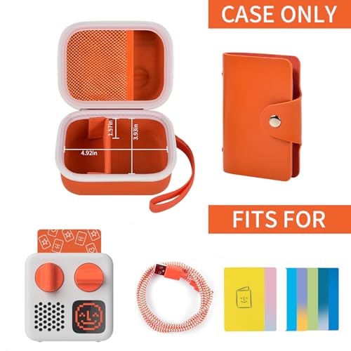 Image of Case Compatible with Yoto Mini (2024 Edition) Kids Screen-Free Bluetooth Audio Player & Card Storage Holder for up to 24 Cards - Orange