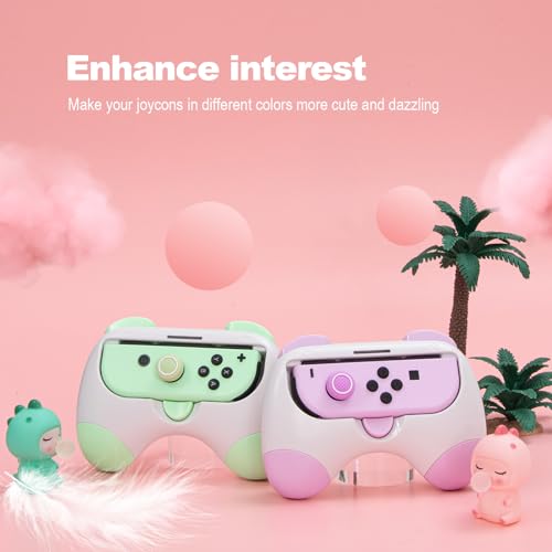 HEATFUN Punhos compatíveis com Nintendo Switch Joy-Con, kit de alça resistente ao desgaste compatíve