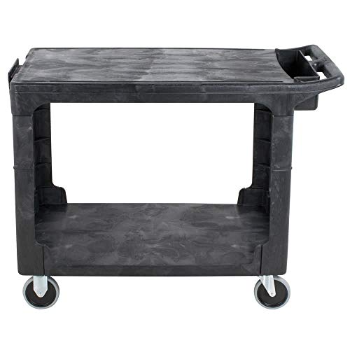 Rubbermaid Commercial Products 2-Shelf Utility/Service Cart Medium Flat Shelves Storage Handle 500 lbs. Capacity for Warehouse/Garage/Cleaning/Manufacturing by Rubbermaid - Image 7