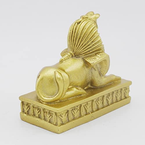 Image of Aquarium Sphinx Lion Fish Tank Decorations Ancient Egypt Reptile Turtle Lizard Spider Tanks Terrarium Egyptian Decor Ornament Pet Gold