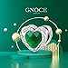 GNOCE Heart-shaped Birthstone Charm for Bracelet 925 Sterling Silver Birthday Charms for Women Wife Fit Snake Chain Bracelets/ (May)