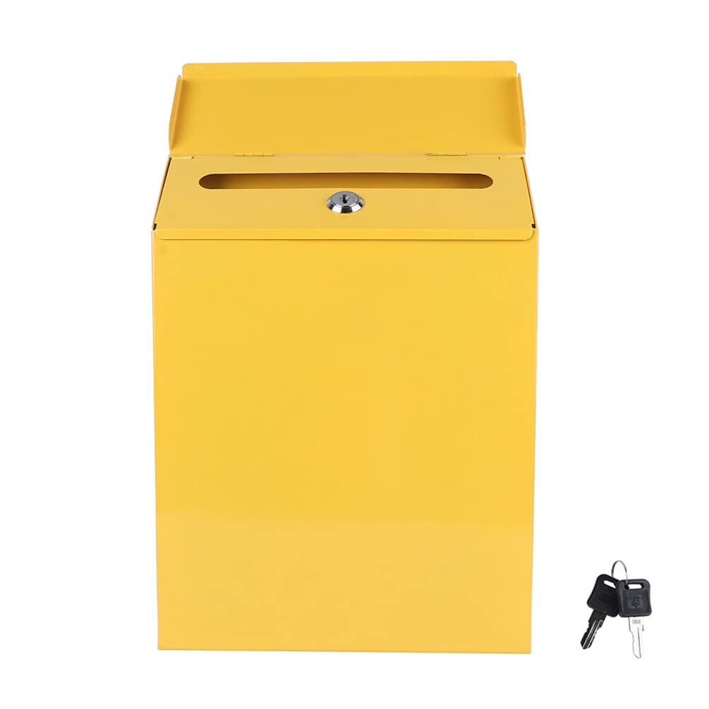 Buy Yellow suggestion box rustic Wall Locking Mailbox Suggestion Box