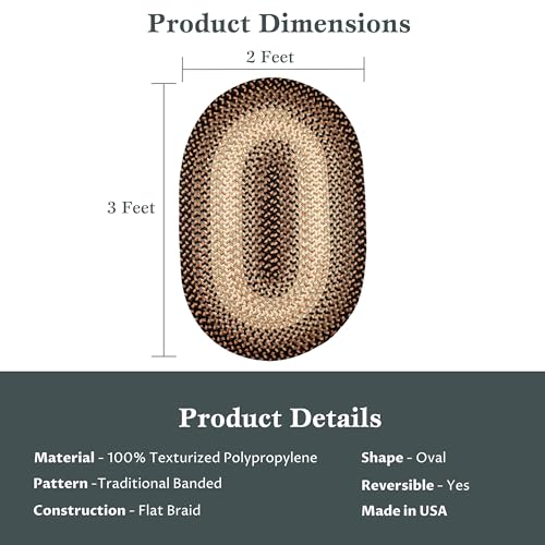 Rhody-Rug-Easy-Living-EL83-Charcoal-2-x-3-Oval-Braided-Area-Rug-Home-Decor-Floor-Mat-or-Bedroom-Rug-Easy-Care-Ideal-for-High-Traffic-Areas-in-Hallway-and-Living-Room-Made-in-USA Rhody Rug Easy Living EL83 Charcoal 2 x 3 Oval Braided Area Rug Home Decor Floor Mat or Bedroom Rug Easy Care Ideal for High Traffic Areas in Hallway and Living Room Made in USA