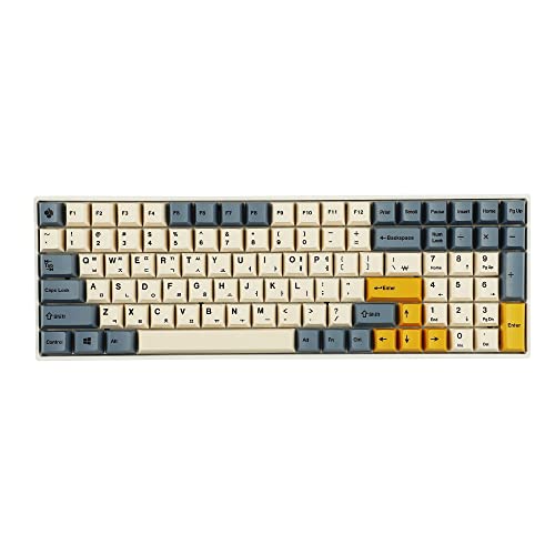 Image of 145 Apricot Yellow Korean Dye-Sub Mac Keycaps Thick PBT Cherry Profile Key caps for TKL 61 64 68 75 87 96 104 108 GMMK MX Mechanical Keyboard