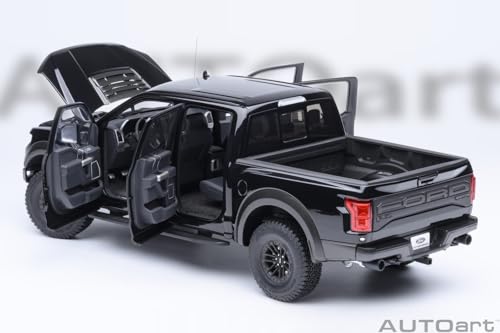 Modelo Autoart 1:18 F 150 Raptor Pickup Negro 2019 miniatura 6