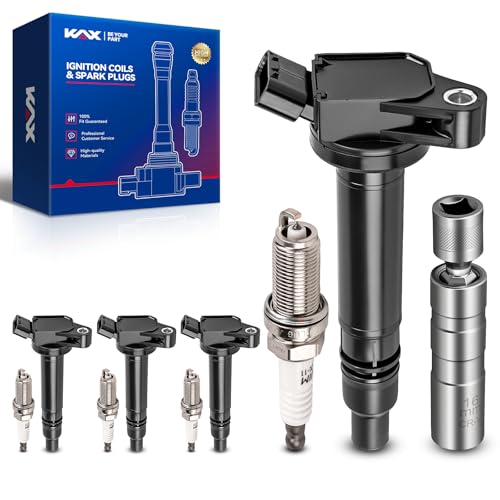 Image of KAX 4 Ignition Coils & 4 Spark Plugs Set for Toyota Camry, RAV4, 4Runner